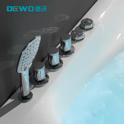 Hoekbad Massagebad – Leonardo – Glans Wit – 150x100x65 cm