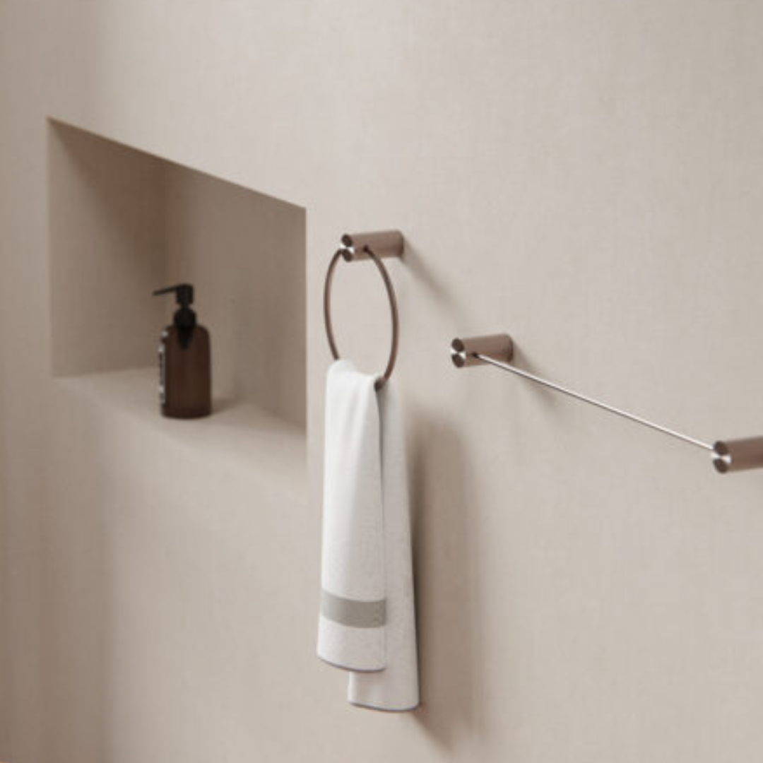 Handdoekring Valencia - Brushed bronze