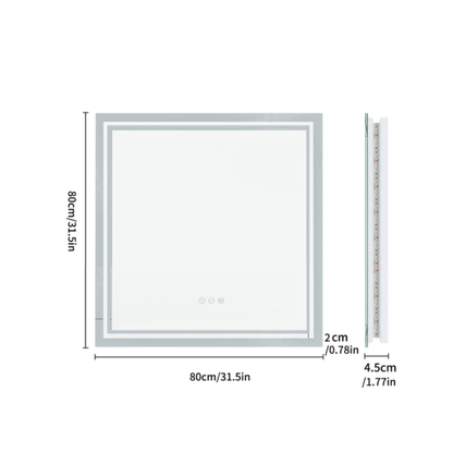 Miroir de salle de bain LED Nico — 80 x 80 cm