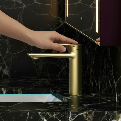 Diego Opbouw Wastafelkraan — Geborsteld goud