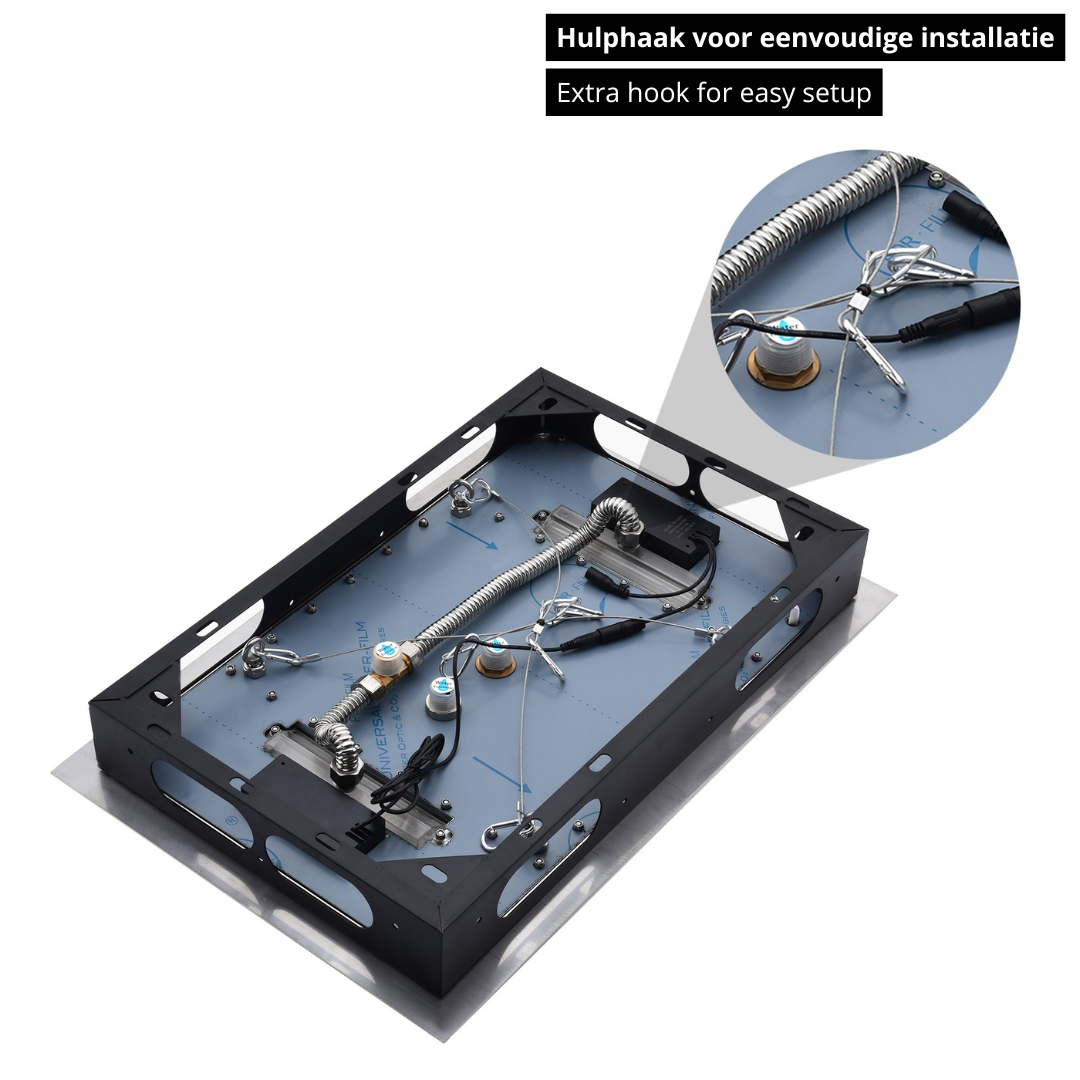 5-in-1 Thermostatische Inbouw Regendoucheset Julia – Bluetooth & Speakers – LED Verlichting – Massagejets - Geborsteld goud - Incl. inbouwdeel