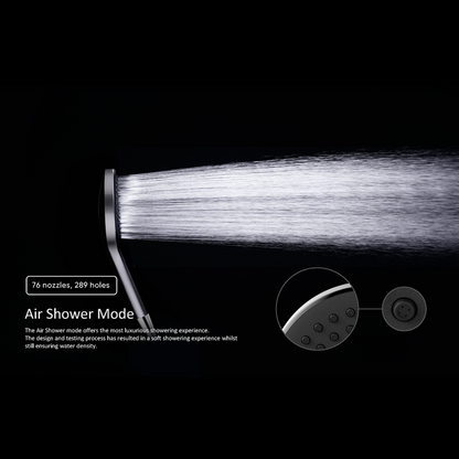 Regendoucheset Valencia – Graphite - Air shower II - Met inbouwmengkraan