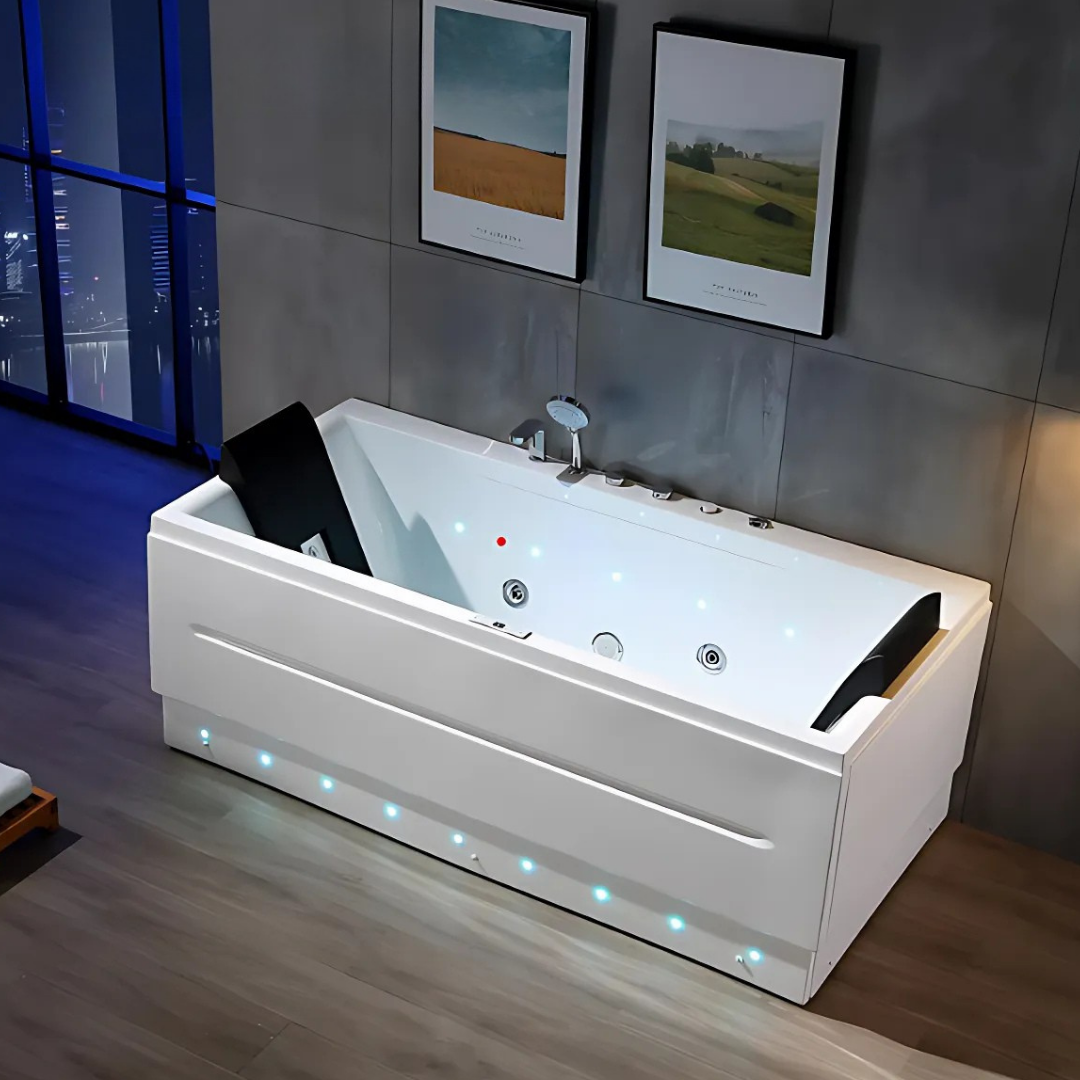 Opbouw Massagebad – Denver – Glans Wit – 170x85x68 cm