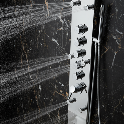 Douchepaneel Nana – Waterval – Massagejets – Chroom- 150 × 20 × 60 cm