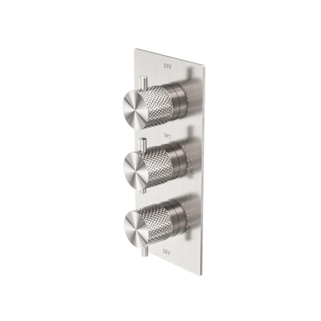 Thermostatiche inbouw regendoucheset Valencia - Air shower II - Brushed nickel