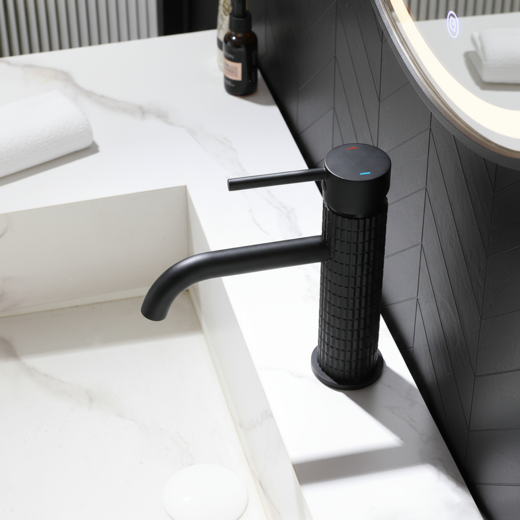 Opbouw wastafelkraan Angelica - Mat zwart - 15.9 × 12.2 × 5.5 cm