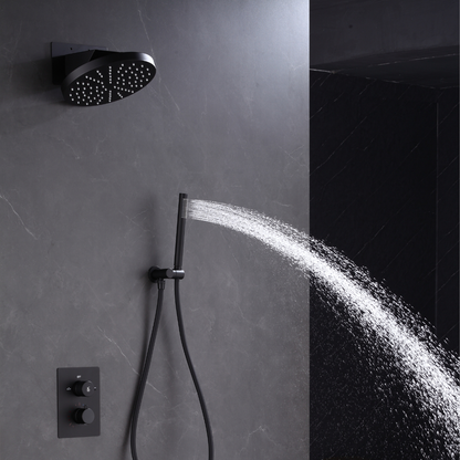 Thermostatische Inbouw Regendoucheset - Claudia - Zwart