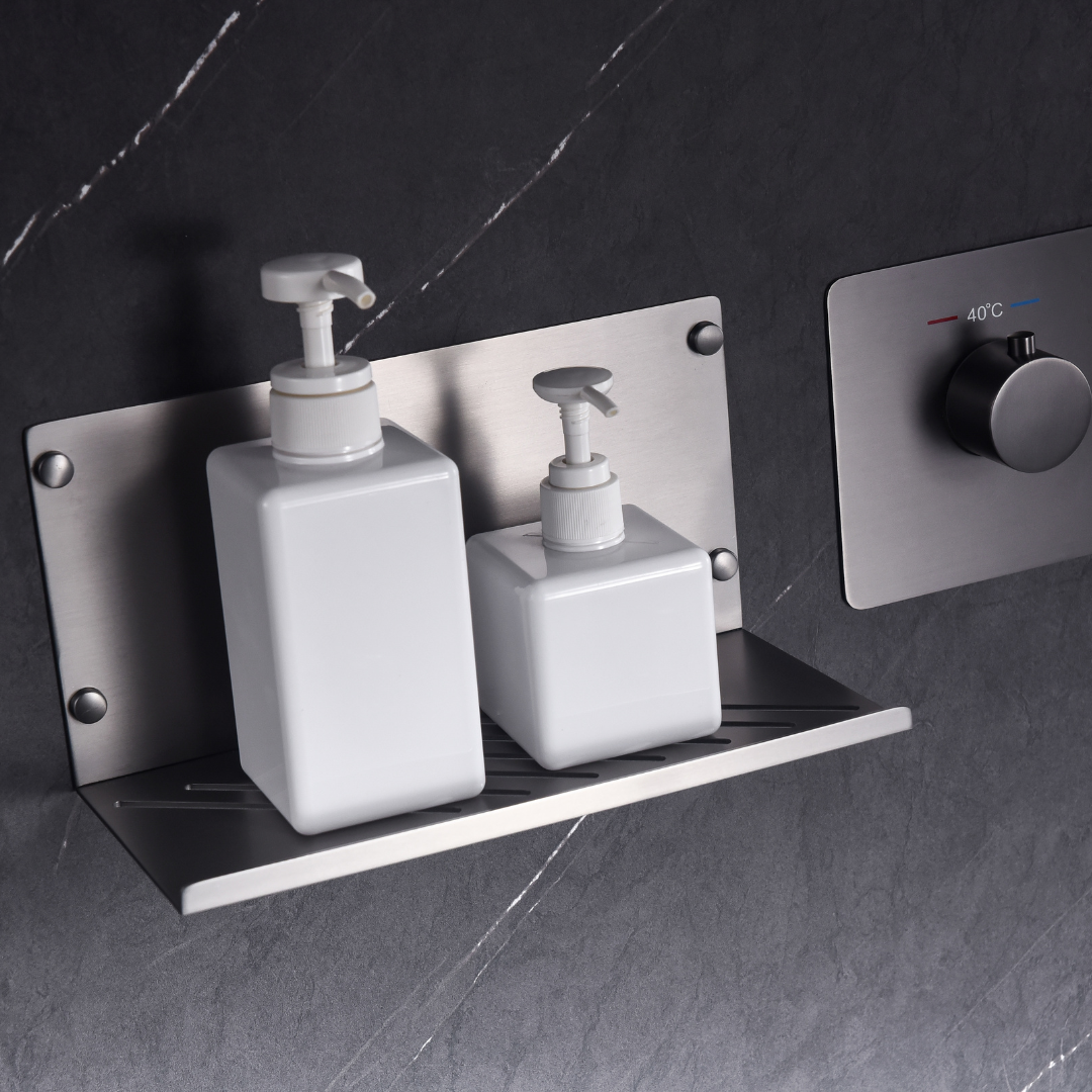 Thermostatische Inbouw Regendoucheset - Federico - Gunmetal grey