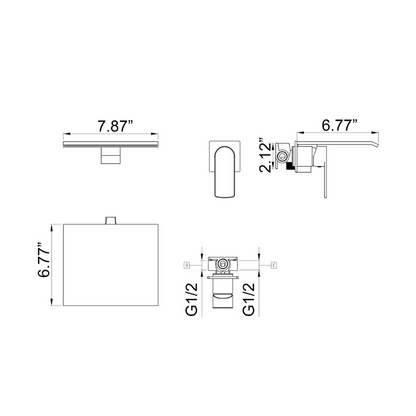 Inbouw wastafelkraan Louise - Mat zwart - Incl. inbouwdeel