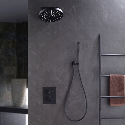 Thermostatische Inbouw Regendoucheset - Claudia - Zwart