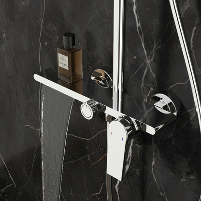 Opbouw regendoucheset Cynthia - Chroom- 130 × 35 × 25 cm