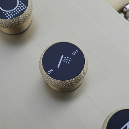 Douchepaneel Elena - LED - Digitaal display - Geborsteld goud - 145 × 18 × 65 cm