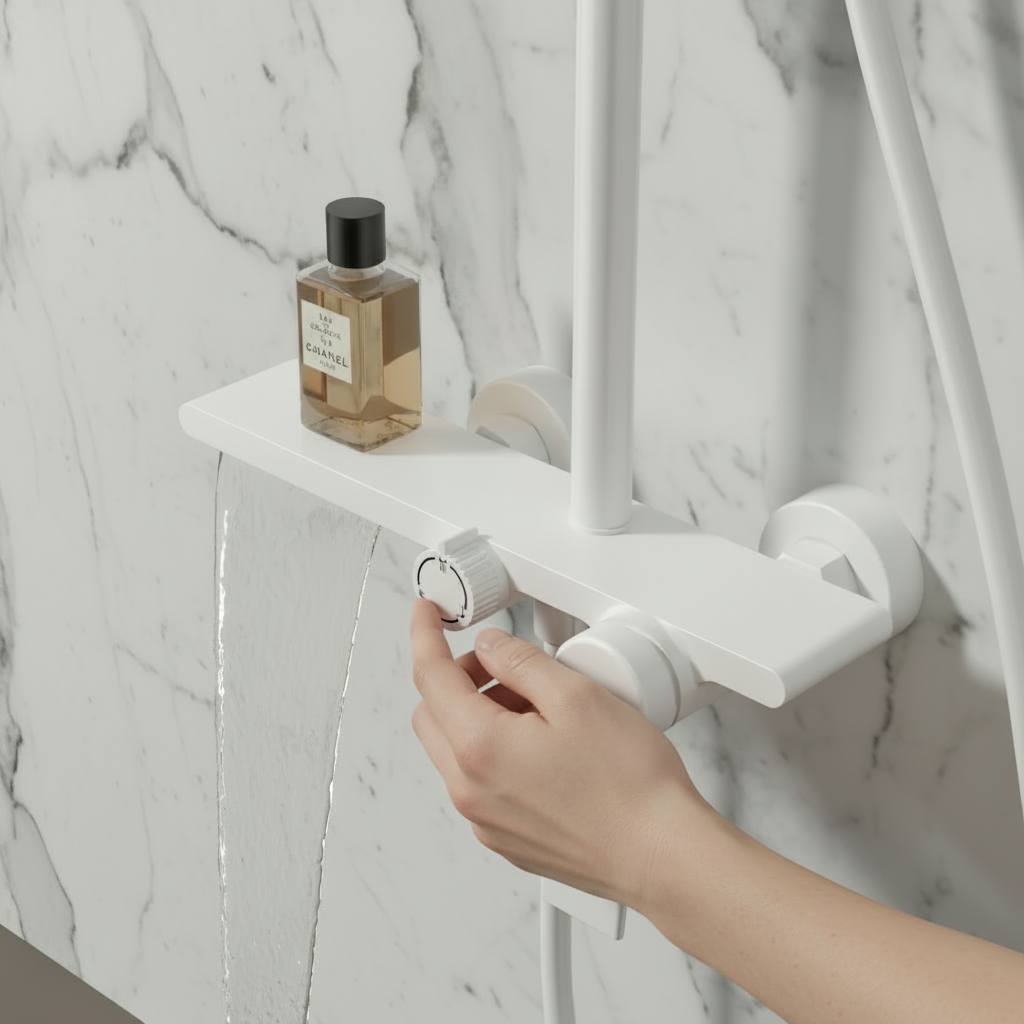 Cynthia Système de douche apparent — Blanc mat