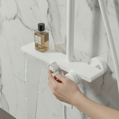 Cynthia Système de douche apparent — Blanc mat