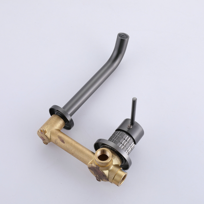 Inbouw wastafelkraan Angelica - Gunmetal grey - Incl. inbouwdeel - 23 × 20.5 × 10 cm