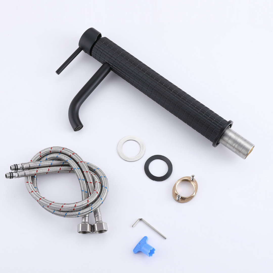 Hoge wastafelkraan Angelica - Mat zwart - 30,5 × 5,5 × 19 cm