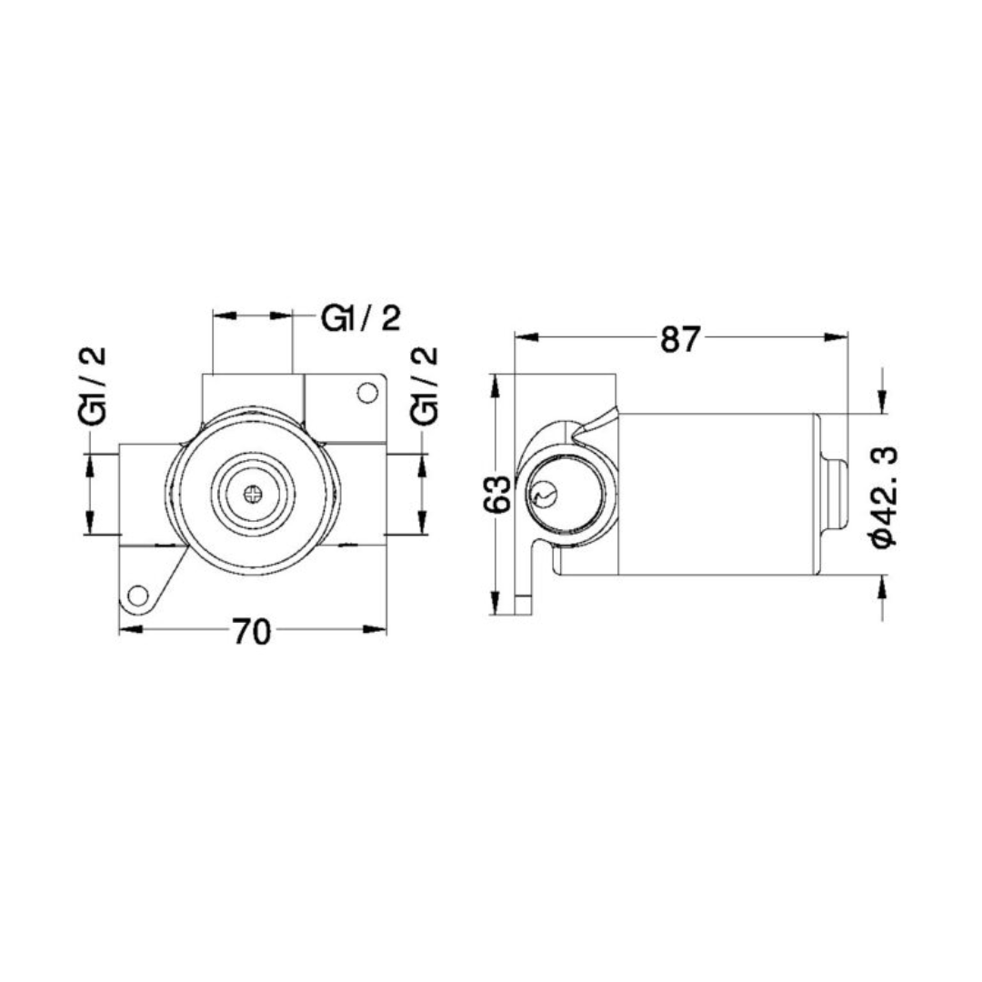 Inbouw mengkraan - Portofino – 60MM - 1-Gats - Brushed nickel