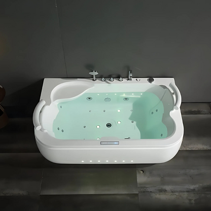 Opbouw Massagebad – Verona – Glans Wit – 180x113x68 cm