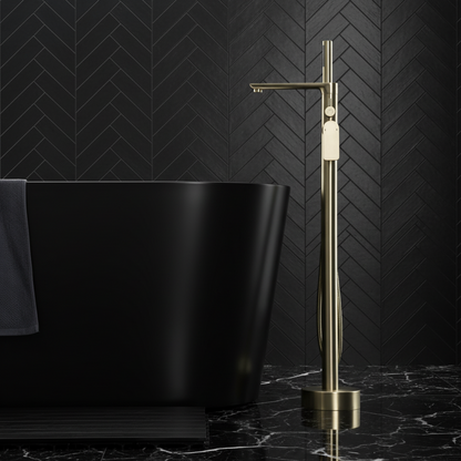 Vrijstaande badkraan Emilia - Geborsteld goud - 88 × 22 × 16 cm