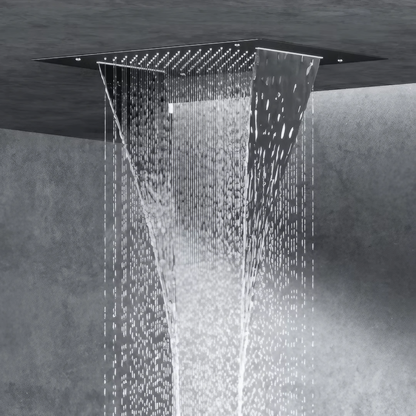 Thermostatisch Inbouw Regendoucheset - Portofino - Gun Grey - Met Watervalfunctie