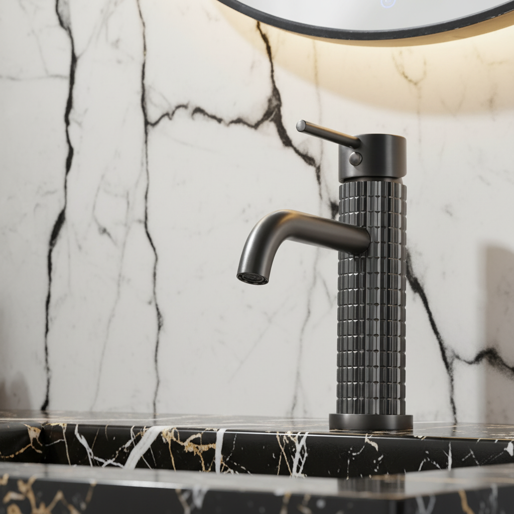 Opbouw wastafelkraan Angelica - Gunmetal grey - 15.9 × 12.2 × 5.5 cm