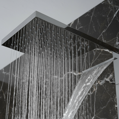 Douchepaneel Nana – Waterval – Massagejets – Chroom- 150 × 20 × 60 cm