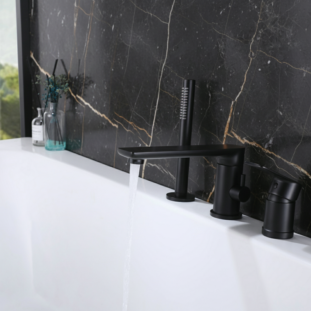 Opbouw badkraan Vero – Mat zwart - 21,6 × 24 × 19,5 cm