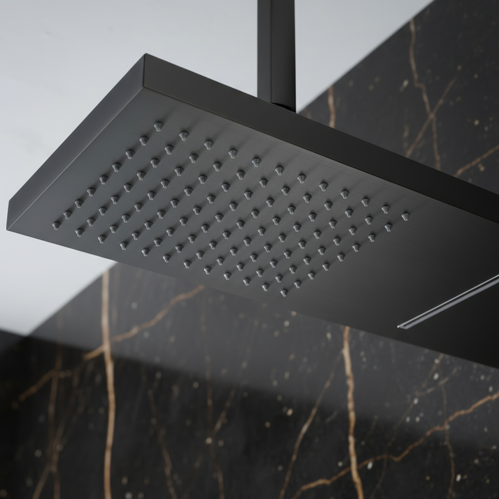Douchepaneel Manuel – Waterval – Massagejets – Gunmetal grey, Chroom - 150 × 20 × 60 cm