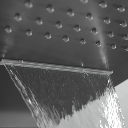 Thermostatische Inbouw Regendoucheset Isabella - Waterval - Gunmetal grey - Incl. inbouwdeel