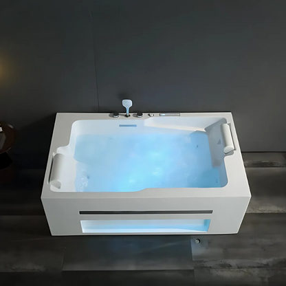 Opbouw Massagebad – Milan – Glans Wit – Bluetooth Speakers - 180x107x60 cm