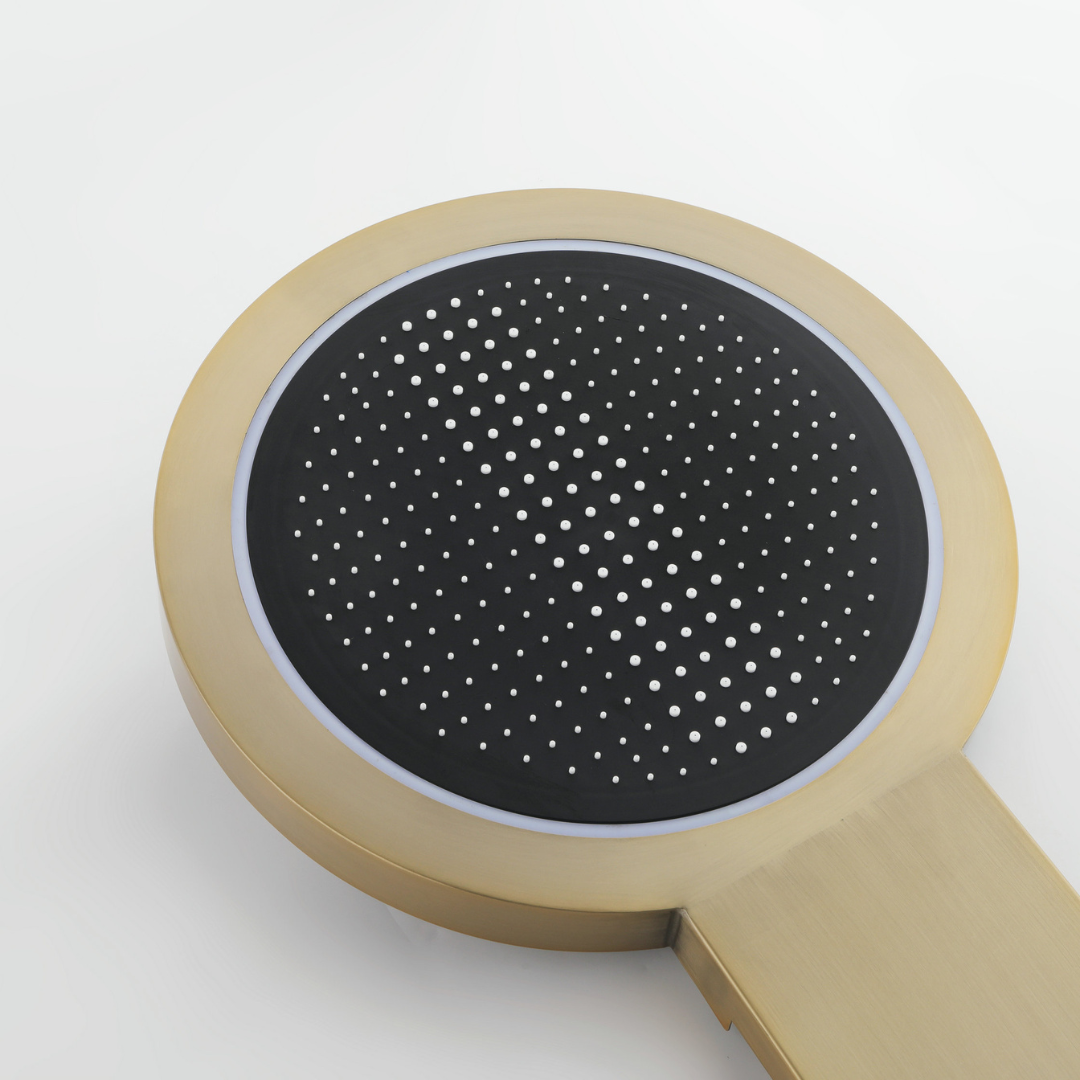 Douchepaneel Elena - LED - Digitaal display - Geborsteld goud - 145 × 18 × 65 cm