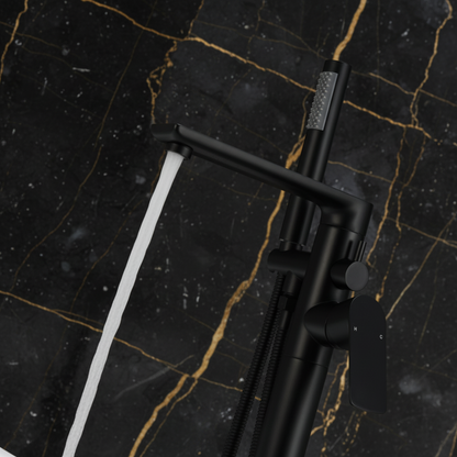 Vrijstaande badkraan Emilia - Mat zwart - 88 × 22 × 16 cm