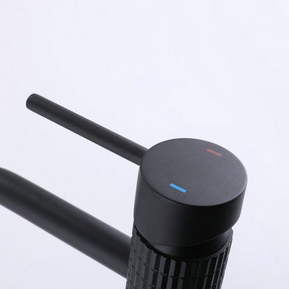 Hoge wastafelkraan Angelica - Mat zwart - 30,5 × 5,5 × 19 cm