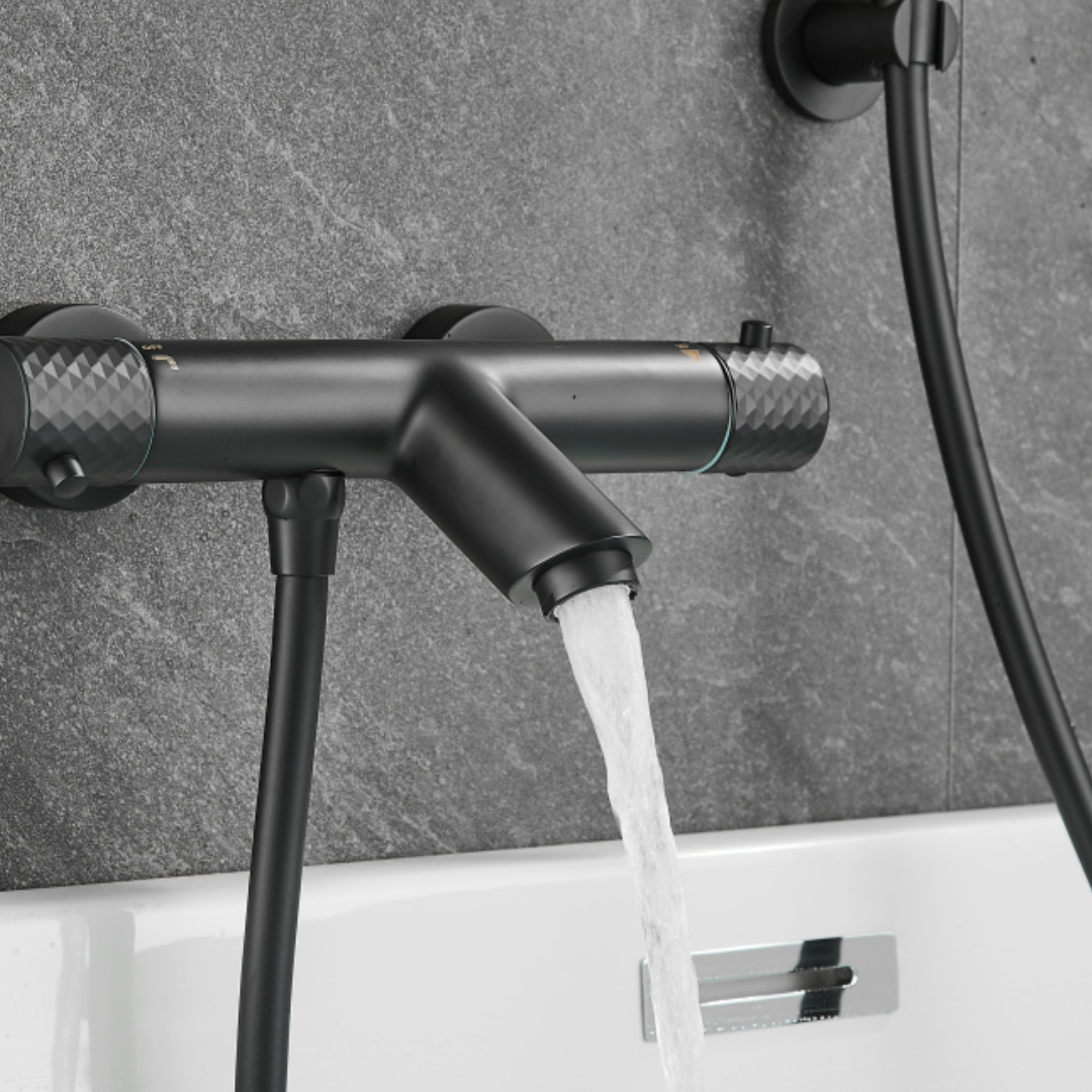 Thermostatische opbouw badkraan - Alessandra - Mat zwart