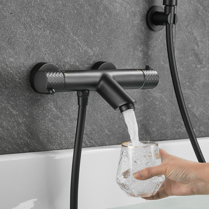 Thermostatische opbouw badkraan - Alessandra - Mat zwart