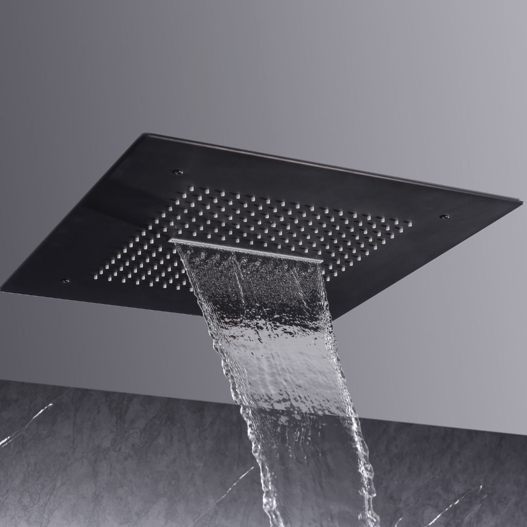 Thermostatische Inbouw Regendoucheset - Federico - Gunmetal grey