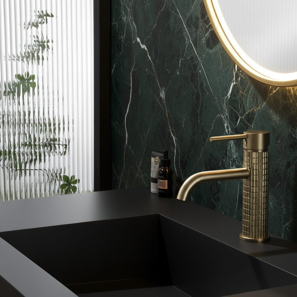 Opbouw wastafelkraan Angelica - Geborsteld goud - 15.9 × 12.2 × 5.5 cm