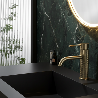 Opbouw wastafelkraan Angelica - Geborsteld goud - 15.9 × 12.2 × 5.5 cm