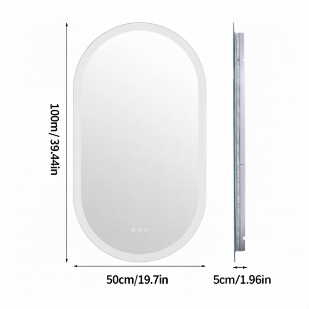 LED Badkamerspiegel Bianca —  50x100 — Horizontaal of verticaal