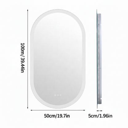 LED Badkamerspiegel Bianca —  50x100 — Horizontaal of verticaal