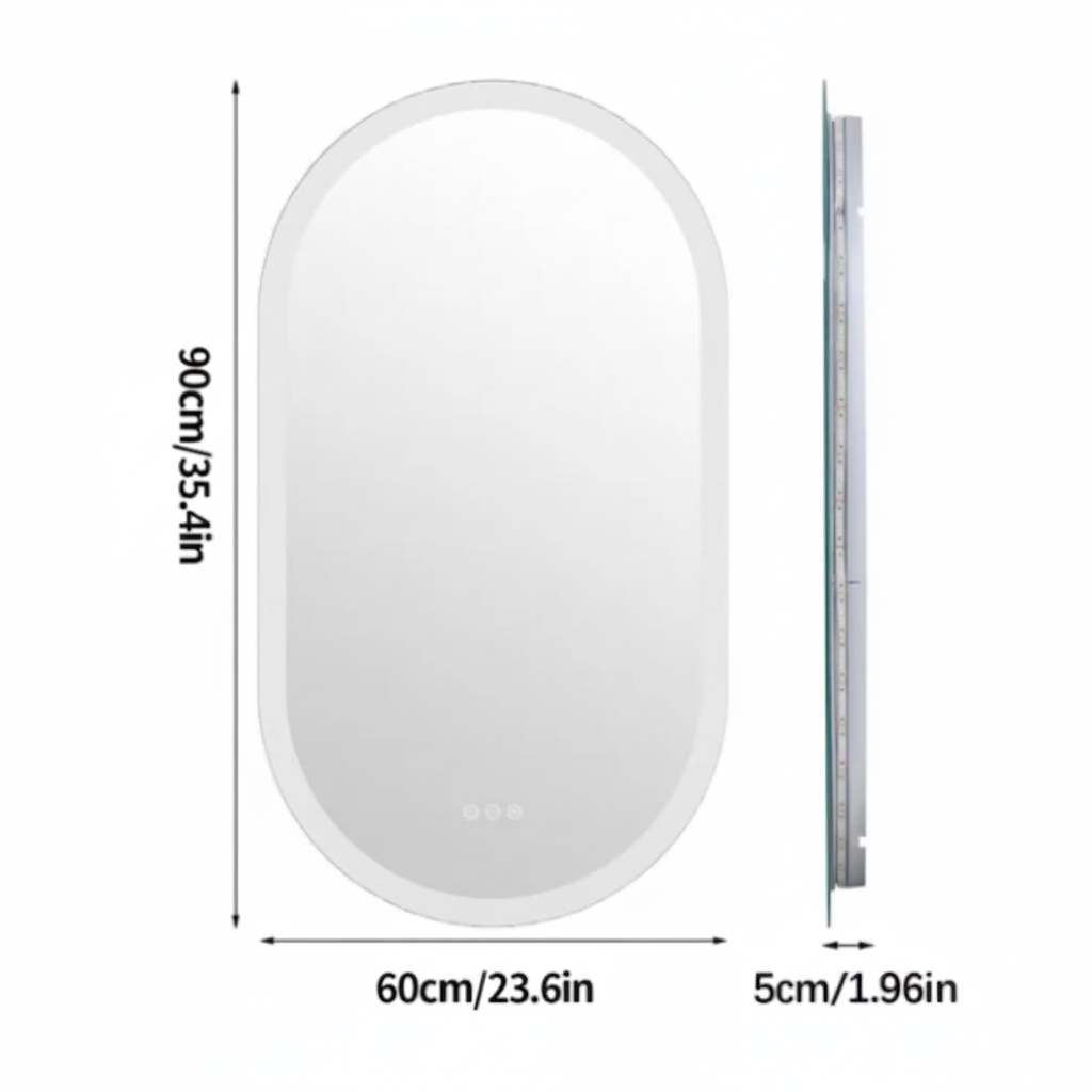 LED Badkamerspiegel Bianca —  60x90cm — Horizontaal of verticaal