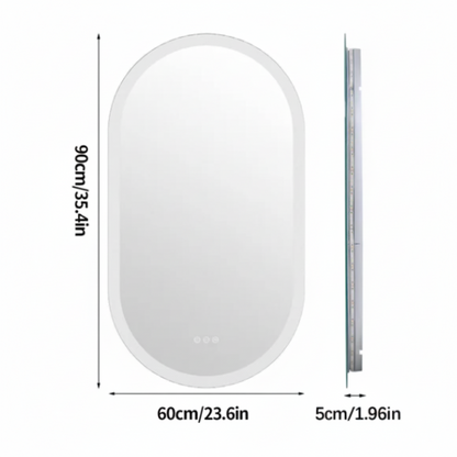 LED Badkamerspiegel Bianca —  60x90cm — Horizontaal of verticaal