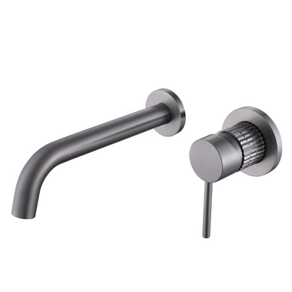 Inbouw wastafelkraan Angelica - Gunmetal grey - Incl. inbouwdeel - 23 × 20.5 × 10 cm