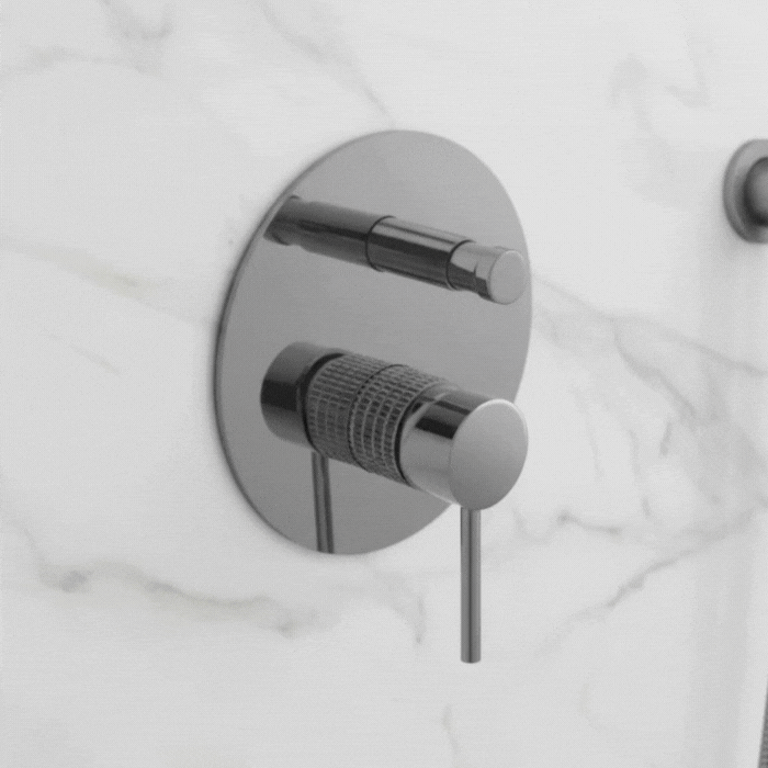 Inbouw Regendoucheset Angelica – Staafhanddouche – Gunmetal grey - Incl. inbouwdeel