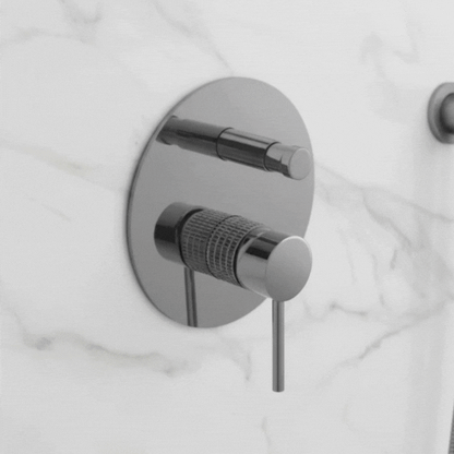 Inbouw Regendoucheset Angelica – Staafhanddouche – Gunmetal grey - Incl. inbouwdeel