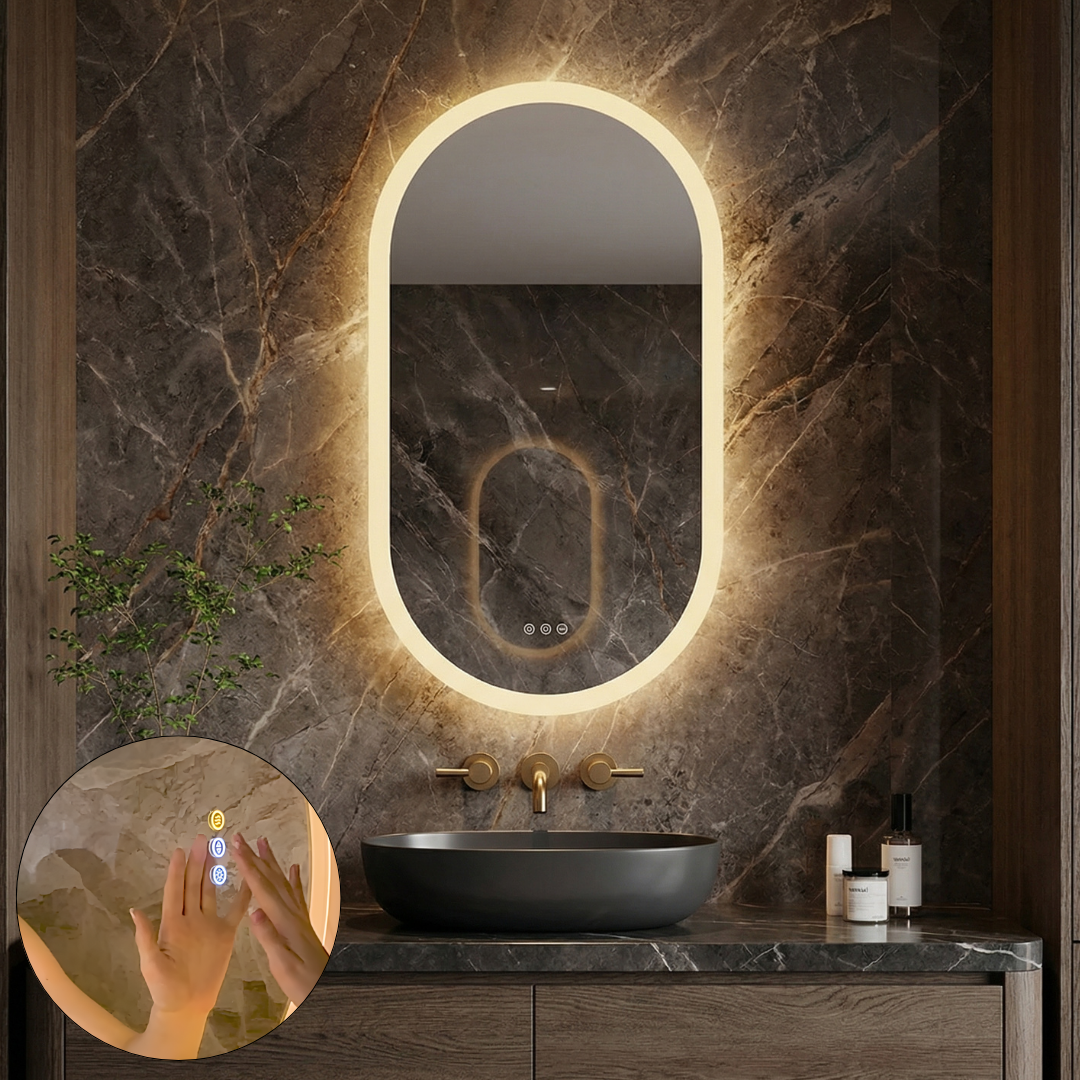 LED Badkamerspiegel Bianca —  50x100 — Horizontaal of verticaal