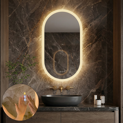 LED Badkamerspiegel Bianca —  50x100 — Horizontaal of verticaal