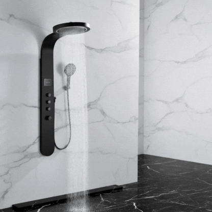 Douchepaneel Elena - LED - Digitaal display - Mat zwart- 145 × 18 × 65 cm