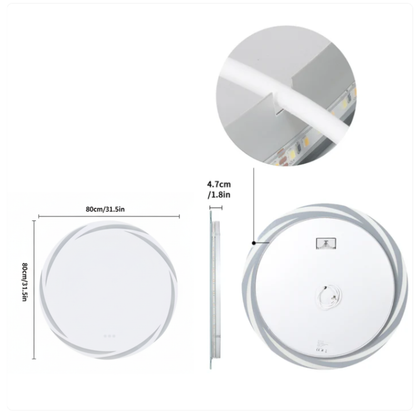 Miroir de salle de bain LED Elena — 80×80 cm