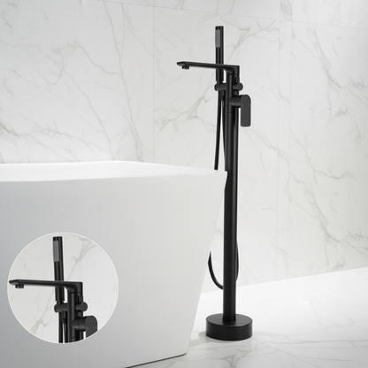 Emilia Vrijstaande Badkraan — Mat zwart